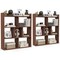 Costway 1/2 PCS 7-cube Bookcase Open Storage Shelf with Anti-tipping Kits for Living Room Walnut